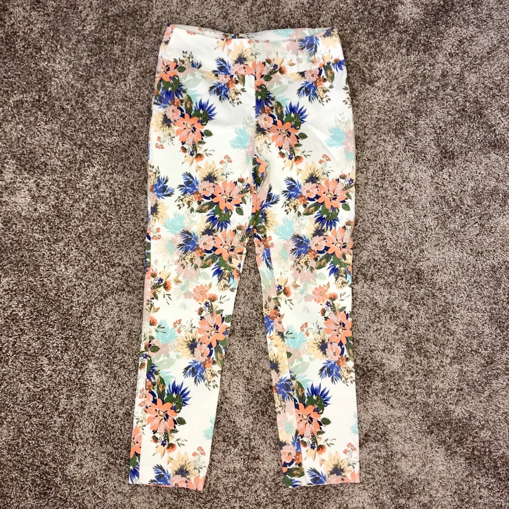 Pull-On Floral Pants